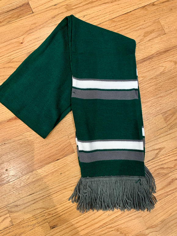 Warriors Comeback Scarf - Green, White and Gray (with Warriors W Embroidery)