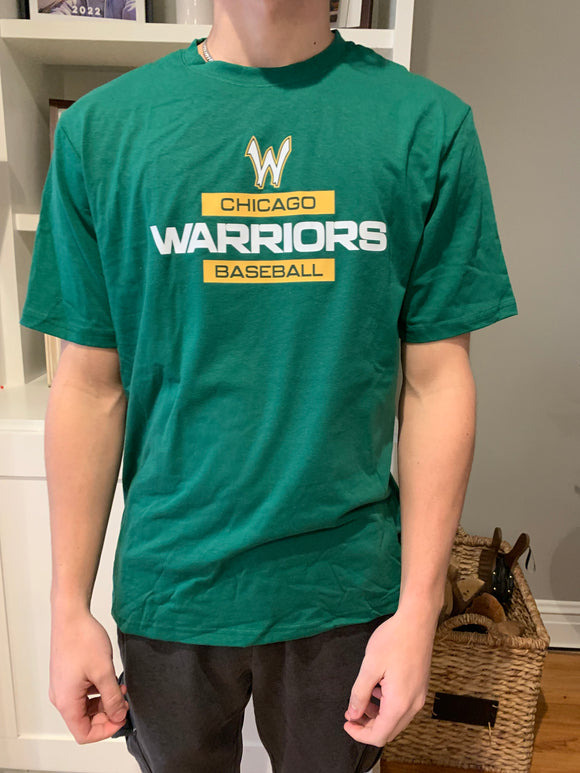 New Chicago Warrior Green T shirt with updated Warriors Graphic