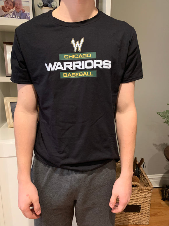 New Chicago Warrior Black T Shirt with Updated Warriors Graphic