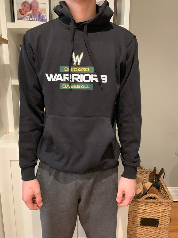 New Chicago Warrior Black Hoodie with Updated Warriors Graphic
